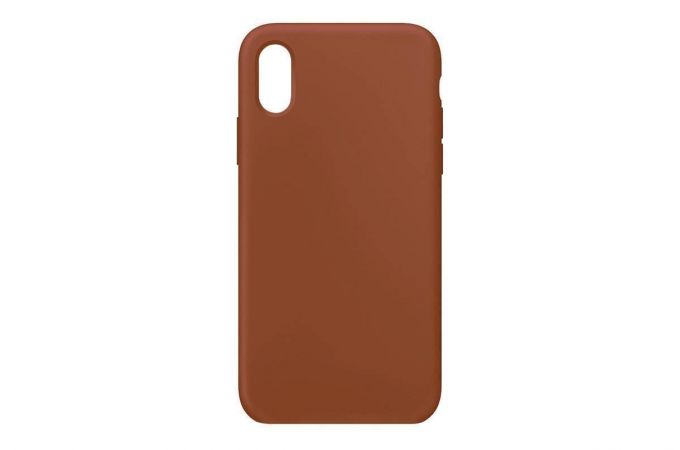 Чехол для iPhone ХR Silicone Case Soft Touch (коричневый) версия 2