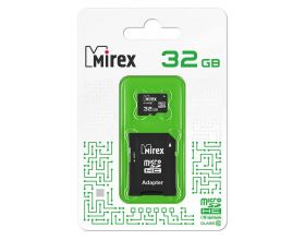 Карта памяти microSDHC MIREX 32 GB (class 10) с адаптером (13613-AD10SD32)