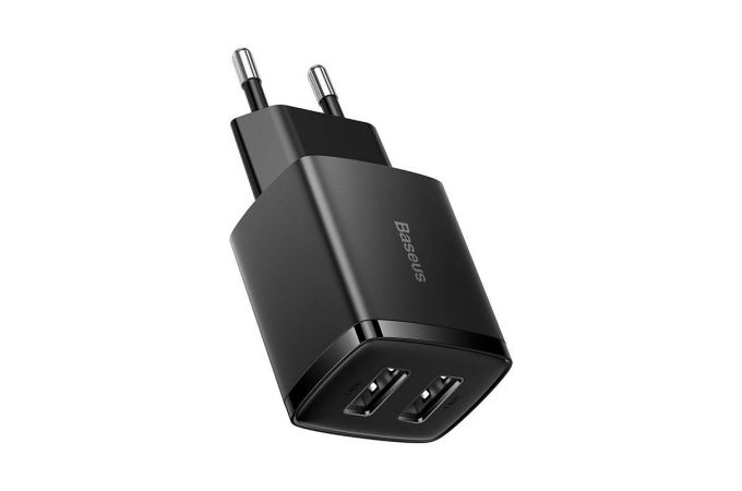 Сетевое зарядное устройство 2USB BASEUS Compact Charger 2.1A, 10.5W (чёрный)