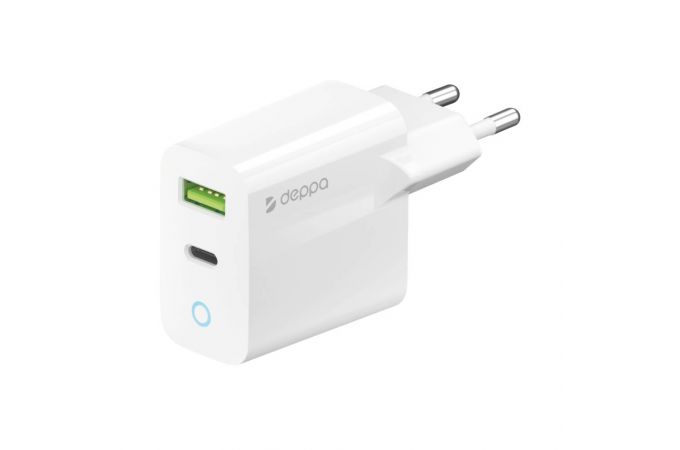 Сетевое зарядное устройство Deppa (11426) USB-C + USB A, PD 3.0, QC 3.0, 33W,