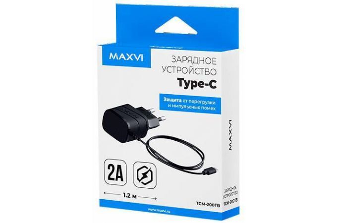 Сетевое зарядное устройство Maxvi (TCM-200TB) USB-C черный