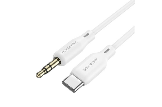 Кабель аудио BOROFONE BL18 (штекер Type-C - штекер AUX) Digital audio conversion cable (белый) силиконовый