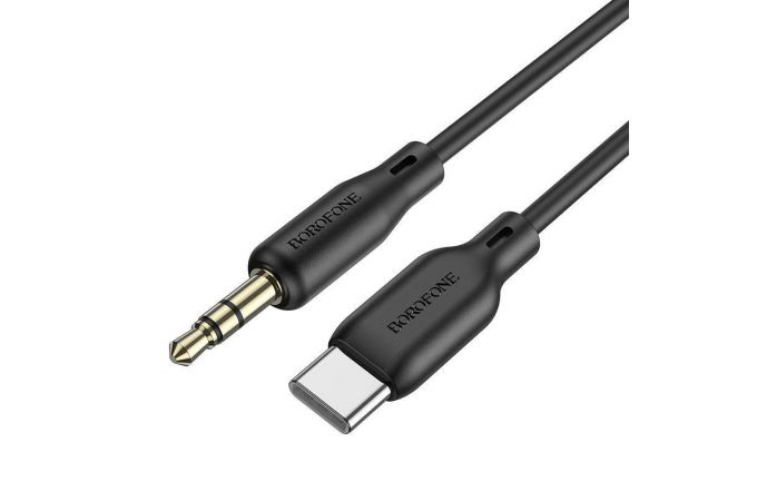 Кабель аудио BOROFONE BL18 (штекер Type-C - штекер AUX) Digital audio conversion cable (черный) силиконовый