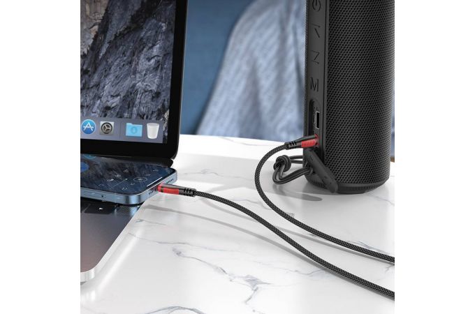 Кабель аудио BOROFONE BL14 (штекер Lightning - штекер AUX) Digital audio conversion cable (черный)