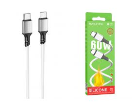 Кабель USB Type-C - USB Type-C BOROFONE BX83, PD60W (белый) 1м силиконовый