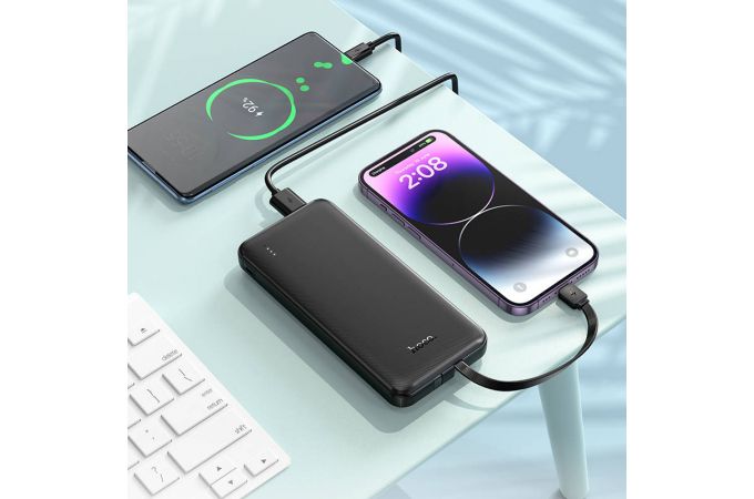Универсальный дополнительный аккумулятор Power Bank HOCO J118 Speed energy with cable (10000mAh) (черный)