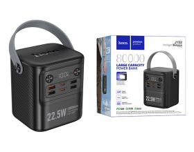 Универсальный дополнительный аккумулятор Power Bank HOCO J152 Tough 22.5W PD20W light 80000mAh (черный)