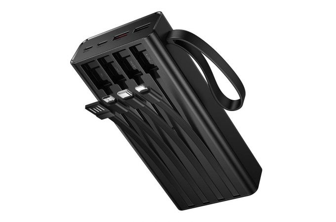 Универсальный дополнительный аккумулятор Power Bank HOCO J155 Shine 22.5W PD20W light 4-cable (20000mAh) (черный)