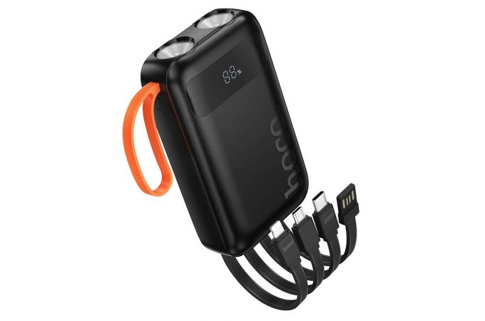 Универсальный дополнительный аккумулятор Power Bank HOCO J151 Spirit dual lighting four-cable (10000mAh) (черный)