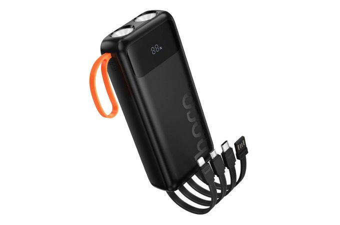 Универсальный дополнительный аккумулятор Power Bank HOCOJ151A Spirit dual lighting four-cable (20000mAh) (черный)