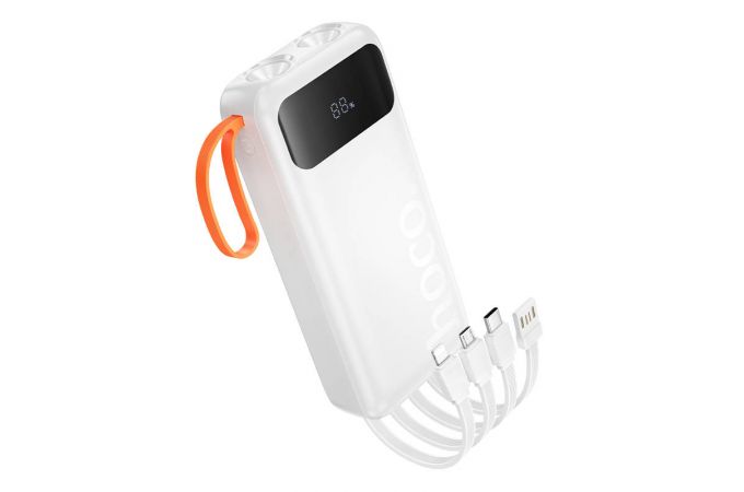 Универсальный дополнительный аккумулятор Power Bank HOCO J151A Spirit dual lighting four-cable (20000mAh) (белый)
