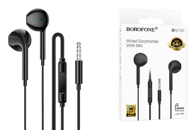 Наушники вакуумные проводные BOROFONE BM100 Fuente (черный)