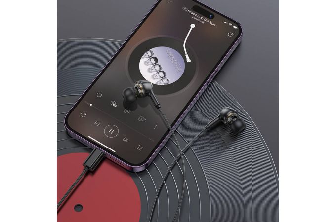 Наушники вакуумные проводные BOROFONE BM90 Miller штекер Lightning (белый)