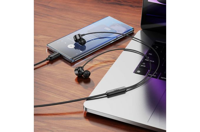 Наушники вакуумные проводные BOROFONE BM94 Sonar разъем Type-C (черный)