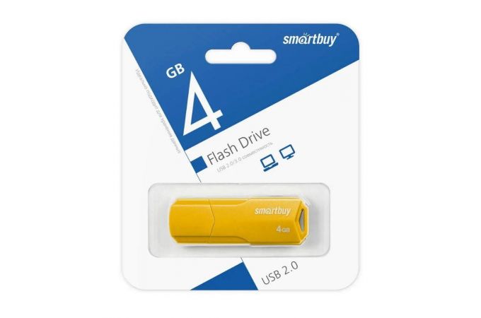 Флешка USB 2.0 SmartBuy 4 GB CLUE Yellow (SB4GBCLU-Y)