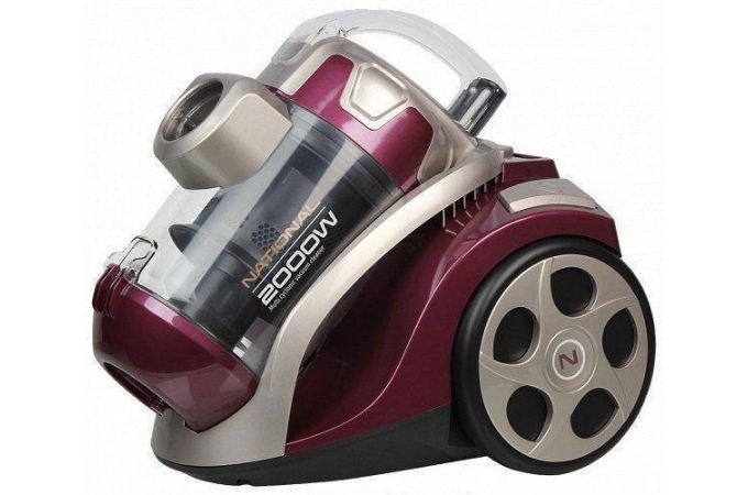Пылесос NATIONAL NH-VC2072 бордовый 2000/400Вт, без мешка, 2л