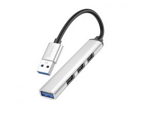 Разветвитель USB HUB 3.0 HOCO HB26 на 4 порта 1xUSB3.0 + 3xUSB2.0 (Silver)