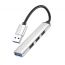 Разветвитель USB HUB 3.0 HOCO HB26 на 4 порта 1xUSB3.0 + 3xUSB2.0 (Silver)