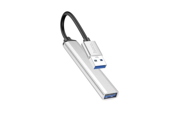 Разветвитель USB HUB 3.0 HOCO HB26 на 4 порта 1xUSB3.0 + 3xUSB2.0 (Silver)