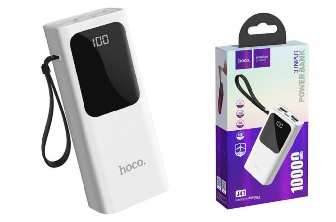 Универсальный дополнительный аккумулятор Power Bank HOCO J41 (10000 mAh) (белый)