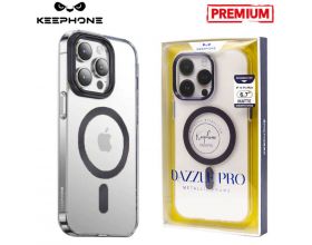 Чехол для телефона KEEPHONE DAZZLE PRO MAGSAFE iPhone 13 (черный ободок, прозрачный матовый)