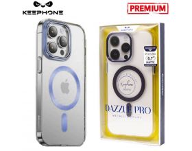 Чехол для телефона KEEPHONE DAZZLE PRO MAGSAFE iPhone 13 (синий ободок, прозрачный матовый)