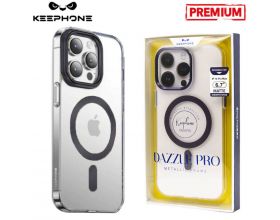 Чехол для телефона KEEPHONE DAZZLE PRO MAGSAFE iPhone 13 PRO (черный ободок, прозрачный матовый)