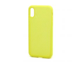 Чехол для iPhone X/XS с перфорацией (желтый)