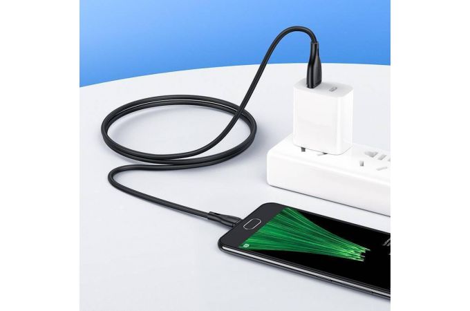 Кабель USB - MicroUSB HOCO X61 2,4A (черный) 1м (силикон)