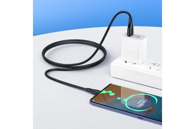 Кабель USB - USB Type-C HOCO X61, 3A (черный) 1м (силиконовый)