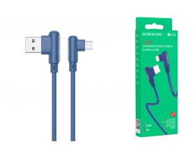 Кабель USB - MicroUSB BOROFONE BX58 2,4A (синий) 1м