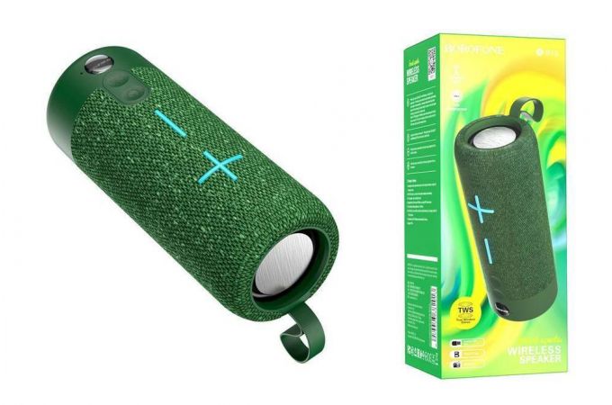 Портативная беспроводная колонка BOROFONE BR19 Euphony sports BT speaker (темно-зеленый)