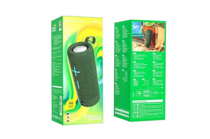Портативная беспроводная колонка BOROFONE BR19 Euphony sports BT speaker (темно-зеленый)