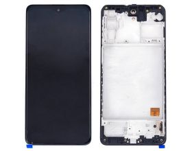 Дисплей для Samsung M317F Galaxy M31s Black (черный) в сборе с тачскрином + рамка, OLED (Small glass)
