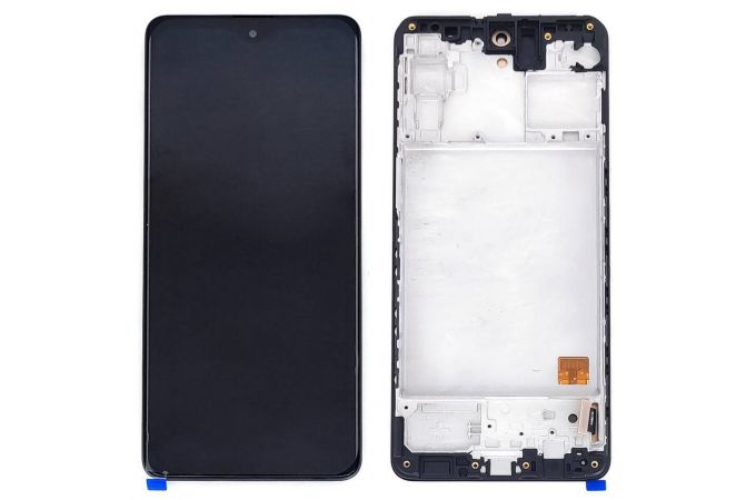 Дисплей для Samsung M317F Galaxy M31s Black (черный) в сборе с тачскрином + рамка, OLED (Small glass)