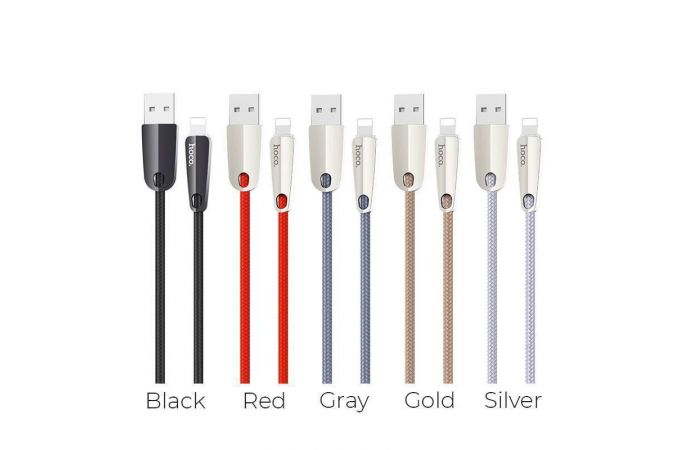 Кабель USB - Lightning HOCO U35 2,4A (черный) 1,2м (авто отключение)