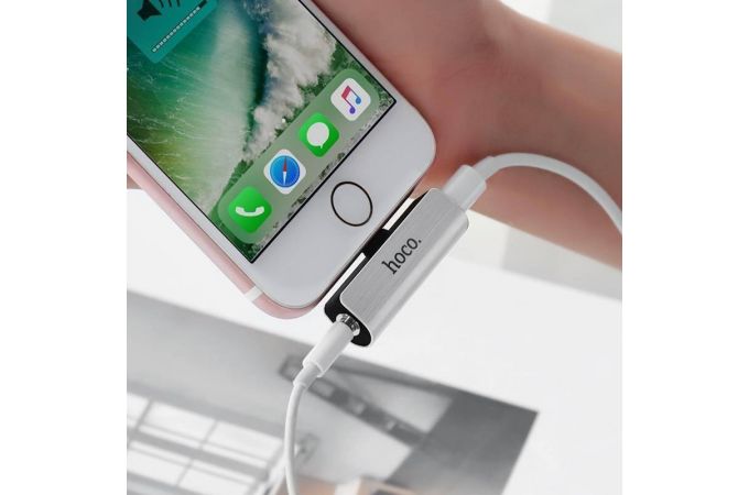 Переходник HOCO LS25 (штекер lightning - гнездо lightning+3,5)