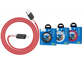 Кабель USB - MicroUSB HOCO X48 2,4A (красный) 1м (силиконовый)