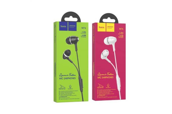 Наушники вакуумные проводные HOCO M76 Maya universal earphones (черный)