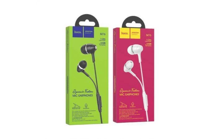 Наушники вакуумные проводные HOCO M76 Maya universal earphones (черный)