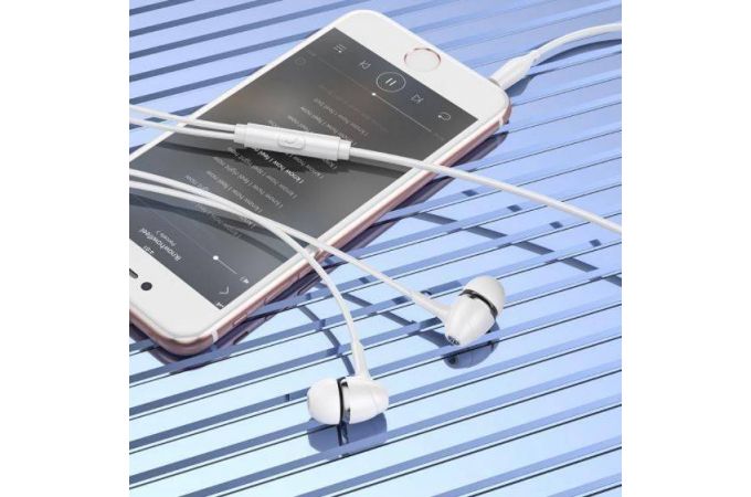 Наушники вакуумные проводные HOCO M76 Maya universal earphones (белый)