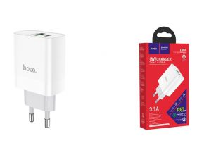 Сетевое зарядное устройство USB + USB-C HOCO C80A Rapido single port PD20W+ QC3.0 (белый)