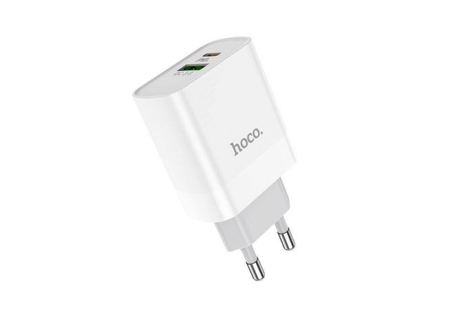 Сетевое зарядное устройство USB + USB-C HOCO C80A Rapido single port PD20W+ QC3.0 (белый)