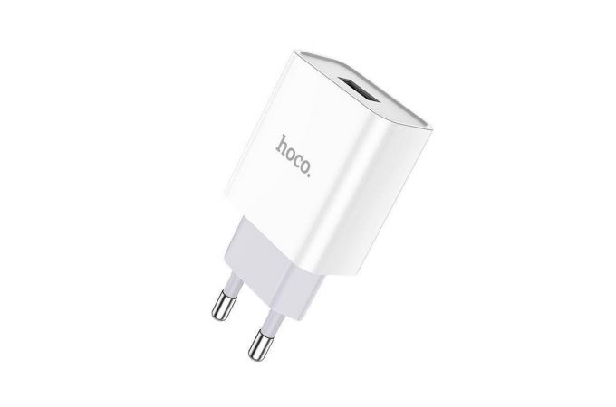 Сетевое зарядное устройство USB + кабель Lightning HOCO С81A Asombroso single port 2400mAh (белый)