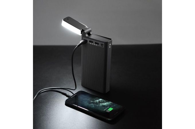 Универсальный дополнительный аккумулятор Power Bank HOCO J62 с фонариком (30000 mAh) (черный)