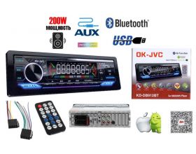 Автомагнитола 912 1DIN (Bluetooth, FM, AUX, USB, SD, RGB, App, Пульт ДУ, провода для подключения)