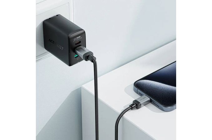 Кабель USB Type-C - Type-C ACEFAST C20-03 USB-C to USB-C aluminum alloy charging data cable (Черный)