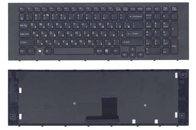 Клавиатура для ноутбука Sony Vaio VPC-EC черная с рамкой