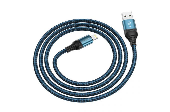 Кабель USB - Lightning BOROFONE BX56, 2,4A (черный) 1м (в оплетке)