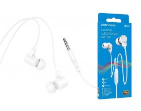 Наушники вакуумные проводные BOROFONE BM64 Goalant (белый)
